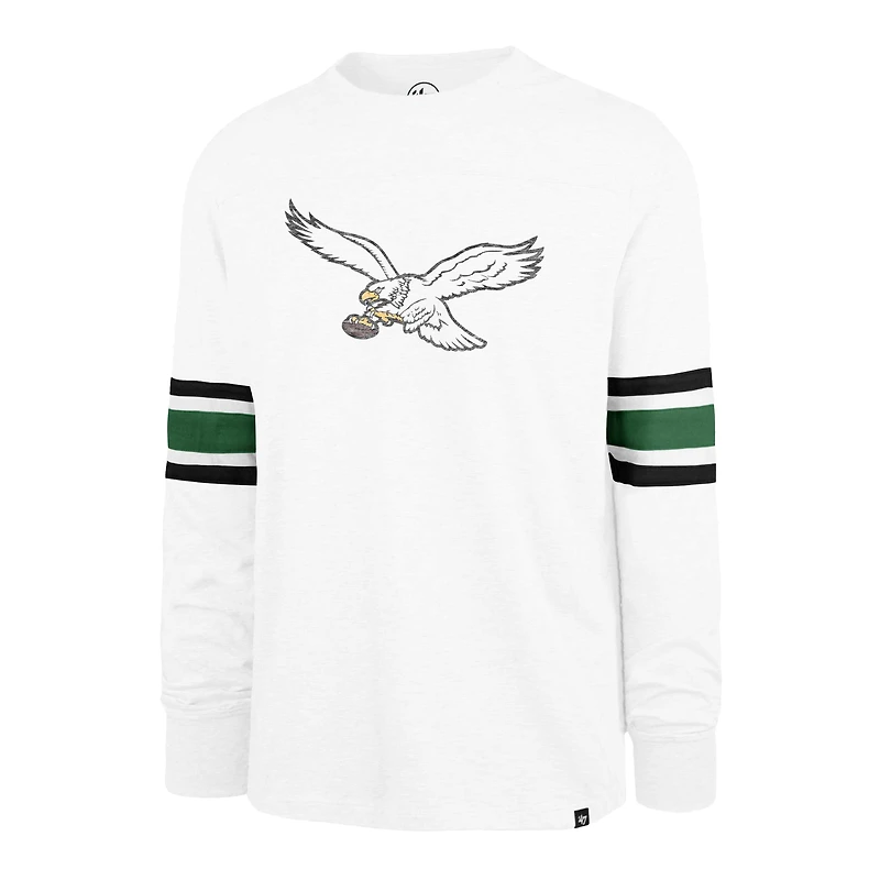 Men's '47 White Philadelphia Eagles Gridiron Throwback Premier Brex Long Sleeve T-Shirt