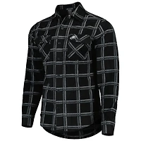 Veste-chemise boutonnée en flanelle noire pour homme des Philadelphia Eagles, modèle Industry, Antigua