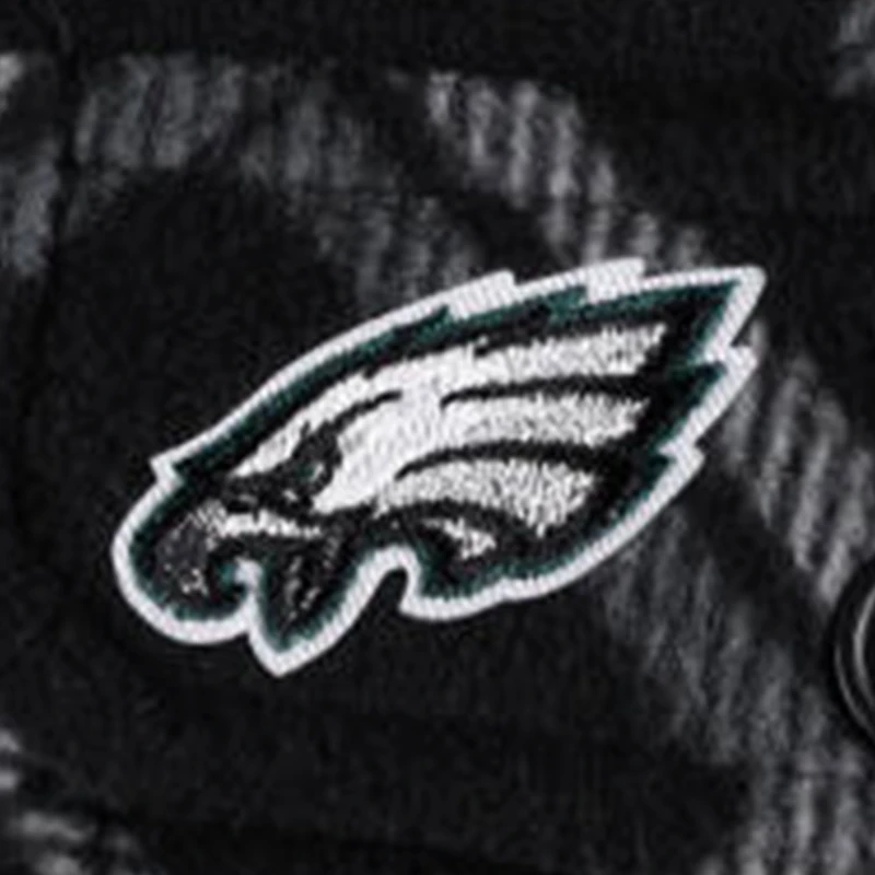 Veste-chemise boutonnée en flanelle noire pour homme des Philadelphia Eagles, modèle Industry, Antigua