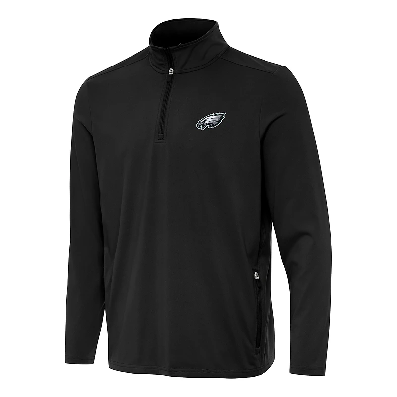 Pull-over noir à fermeture éclair quart de tour Perilous des Eagles Philadelphie d'Antigua pour homme