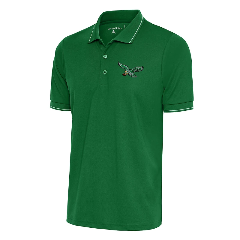 Polo rétro vert Antigua pour homme avec logo de l'équipe des Philadelphia Eagles