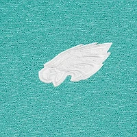Men's Antigua Heather Aqua Philadelphia Eagles Hunk Quarter-Zip Pullover Top