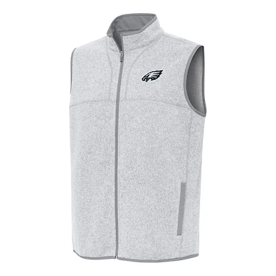 Gilet zippé Fortune gris chiné Antigua pour homme des Philadelphia Eagles