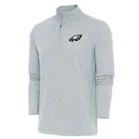 Pull à col rond et fermeture éclair Hunk pour homme, gris chiné, des Philadelphia Eagles, Antigua