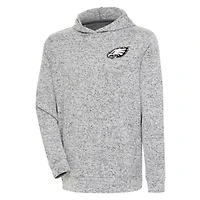 Men's Antigua Heather Gray Philadelphia Eagles Metallic Logo Absolute Pullover Hoodie