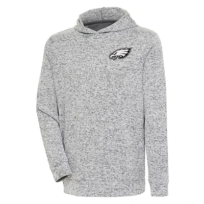 Men's Antigua Heather Gray Philadelphia Eagles Metallic Logo Absolute Pullover Hoodie