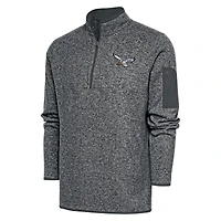 Veste à enfiler fermeture éclair quart de tour Antigua Heather Grey pour homme, motif rétro des Philadelphia Eagles
