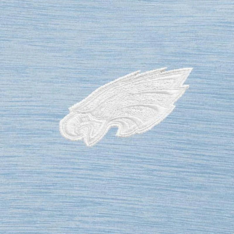 Pull-over bleu clair à fermeture éclair quart de tour pour homme des Philadelphia Eagles d'Antigua