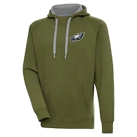 Sweat à capuche Antigua Olive Philadelphia Eagles Victory pour homme