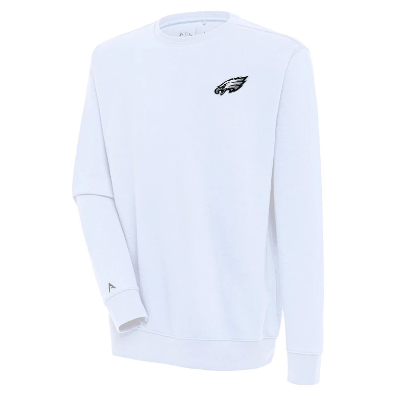 Men's Antigua White Philadelphia Eagles Victory Pullover Sweatshirt