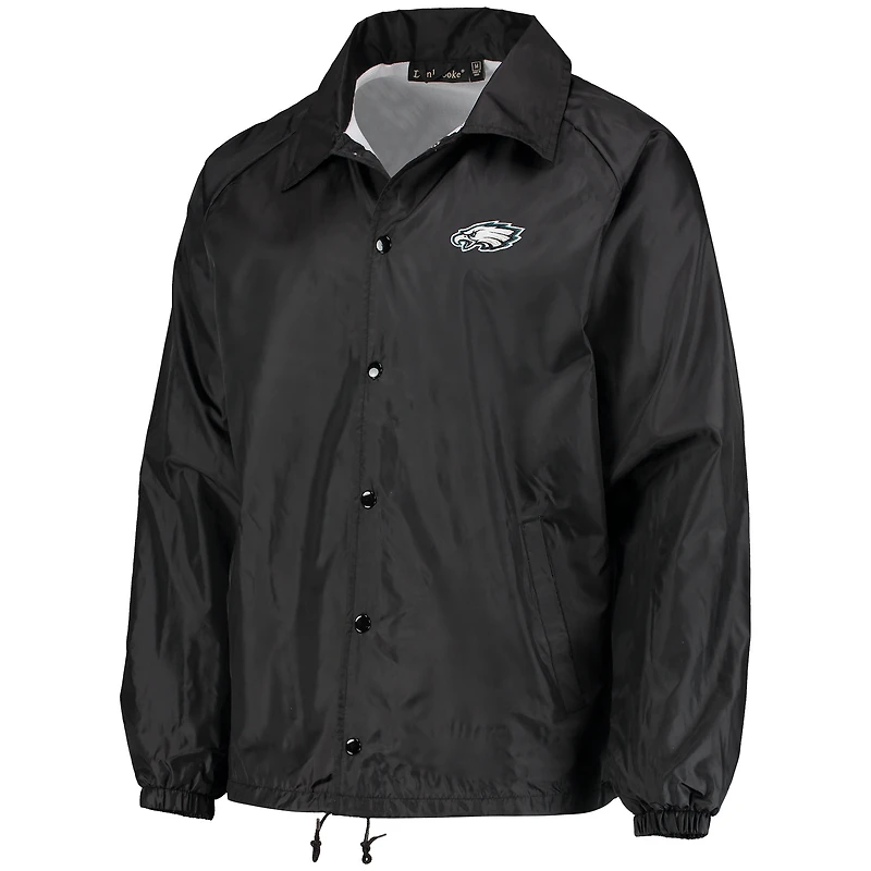 Coupe-vent classique noir à boutons-pression pour homme des Philadelphia Eagles