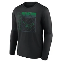 T-shirt à manches longues noir pour homme Philadelphia Eagles, domicile, personnalisé avec nom et numéro