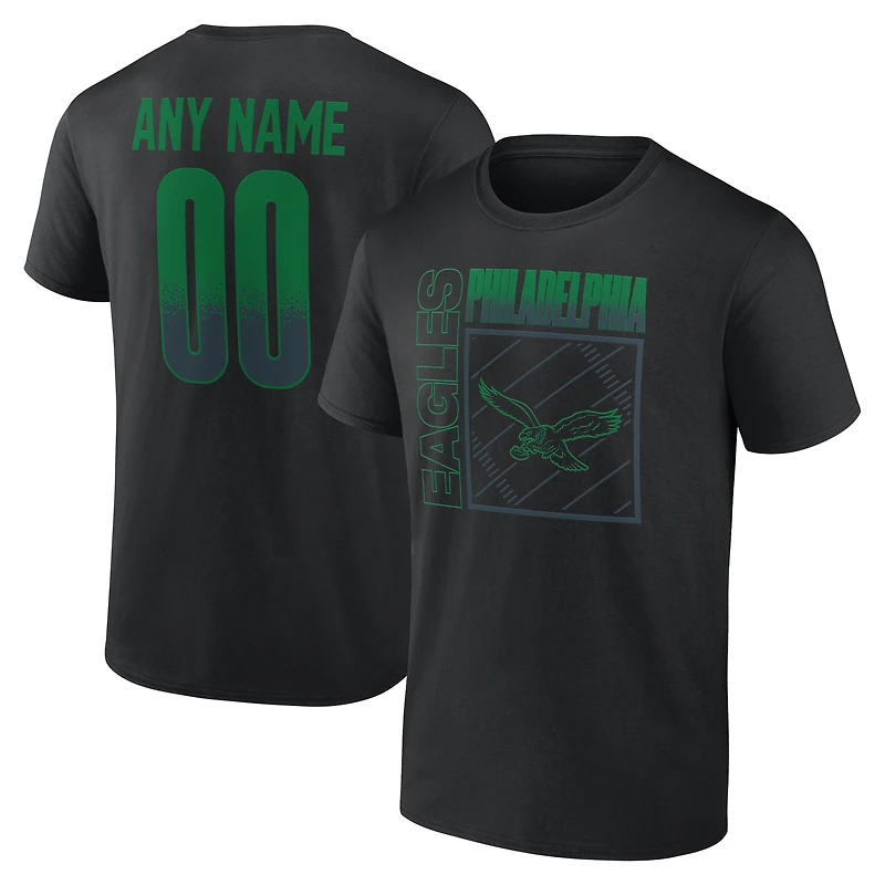 T-shirt noir pour homme Philadelphia Eagles Home Field Pop personnalisé avec nom et numéro