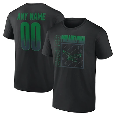 T-shirt noir pour homme Philadelphia Eagles Home Field Pop personnalisé avec nom et numéro