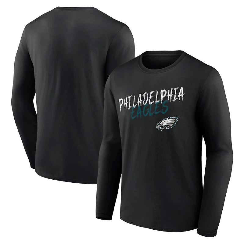 Men's Black Philadelphia Eagles Hustle Long Sleeve T-Shirt