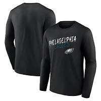 Men's Black Philadelphia Eagles Hustle Long Sleeve T-Shirt
