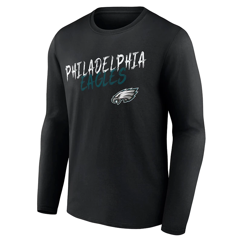 Men's Black Philadelphia Eagles Hustle Long Sleeve T-Shirt