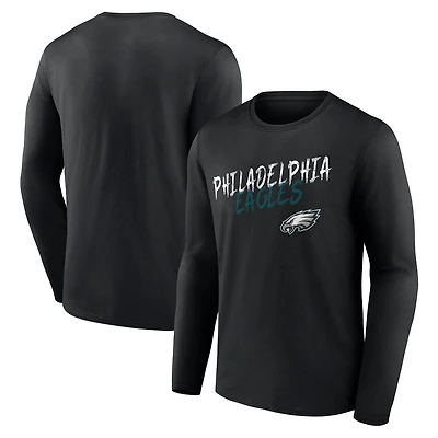 Men's Black Philadelphia Eagles Hustle Long Sleeve T-Shirt