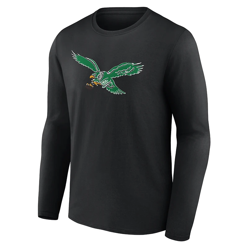Men's Gray Philadelphia Eagles  Team Authentic Classic Personalized Name & Number Long Sleeve T-Shirt