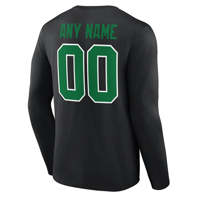 Men's Gray Philadelphia Eagles  Team Authentic Classic Personalized Name & Number Long Sleeve T-Shirt