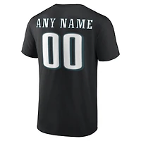 Men's Black Philadelphia Eagles Team Authentic Personalized Name & Number T-Shirt
