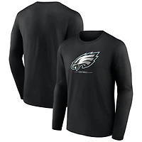 Men's  Black Philadelphia Eagles Team Lockup Long Sleeve T-Shirt