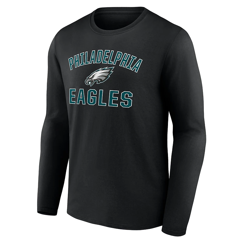 Men's  Black Philadelphia Eagles Victory Arch Long Sleeve T-Shirt