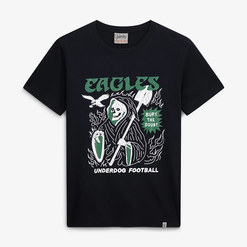 Men's Black Underdog Apparel x Philadelphia Eagles Heavy Slime Graphic T-Shirt