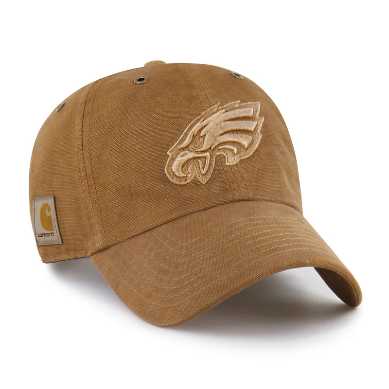 Men's Carhartt x '47 Brown Philadelphia Eagles Dyed Clean Up Adjustable Hat