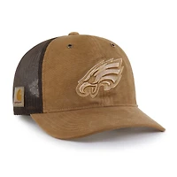 Casquette trucker ajustable Carhartt x '47 marron Philadelphia Eagles pour homme