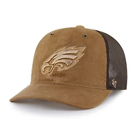 Men's Carhartt x '47 Brown Philadelphia Eagles Dyed Trucker Adjustable Hat