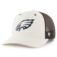 Men's Carhartt x '47 Natural/Brown Philadelphia Eagles Undyed Trucker Adjustable Hat