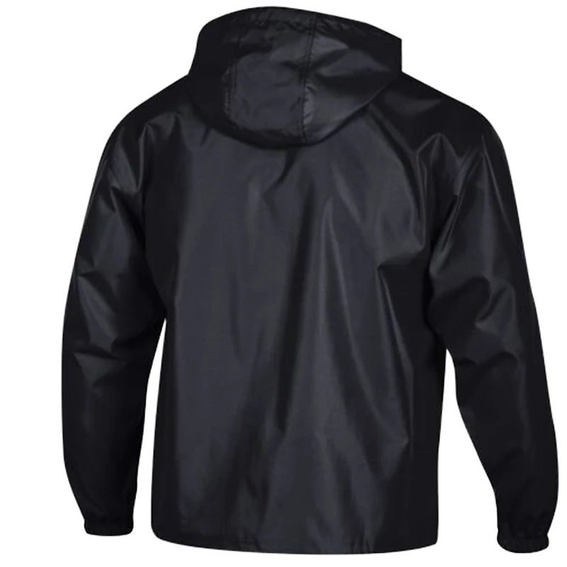 Veste coupe-vent à capuche pliable demi-zip Champion noire pour homme, aux couleurs des Eagles de Philadelphie