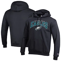 Men's Champion Midnight Green Philadelphia Eagles Powerblend Arch over Logo Hoodie