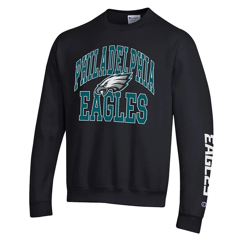 Sweat-shirt en polaire Powerblend noir Champion pour homme, aux couleurs des Eagles de Philadelphie
