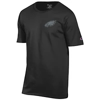 T-shirt Champion noir pour homme avec logo ton sur des Philadelphia Eagles