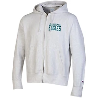 Men's Champion Heather Gray Philadelphia Eagles Reverse Weave Full-Zip Hoodie