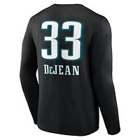Men's Cooper DeJean Black Philadelphia Eagles Team Wordmark Name & Number Long Sleeve T-Shirt