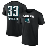 T-shirt Cooper DeJean noir pour homme avec nom et numéro de l'équipe des Philadelphia Eagles