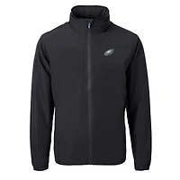 Veste zippée intégrale en tissu recyclé Charter Eco pour homme, noire, des Philadelphia Eagles, Cutter & Buck