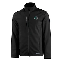 Veste zippée intégrale recyclée en softshell Evoke Eco noire des Philadelphia Eagles pour homme Cutter & Buck