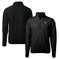 Veste polaire à fermeture éclair quart de tour pour homme, modèle Cascade Eco Sherpa, motif casque des Philadelphia Eagles, Cutter & Buck, noir