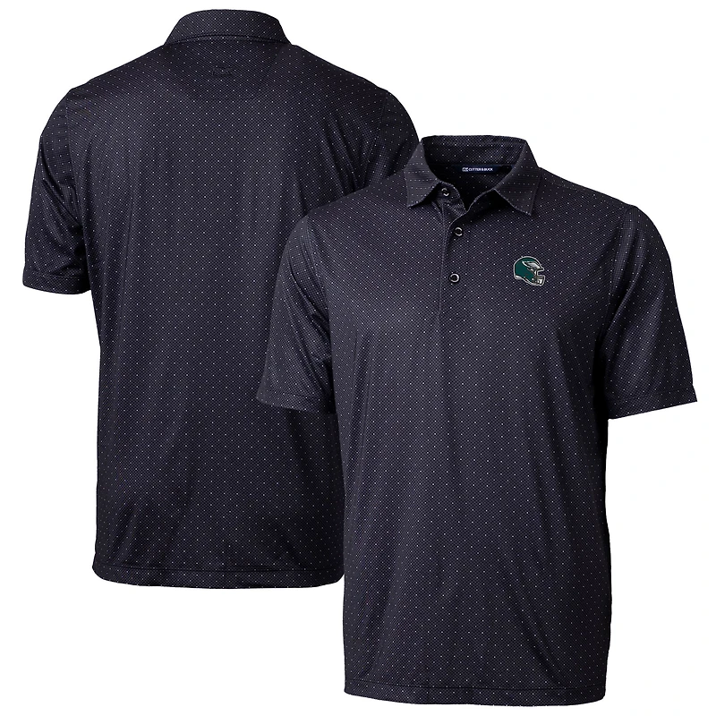 Polo extensible noir à imprimé double point Pike pour homme, Cutter & Buck, avec casque des Philadelphia Eagles