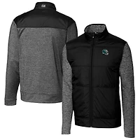 Coupe-vent matelassé entièrement zippé pour homme, modèle noir des Philadelphia Eagles, Cutter & Buck
