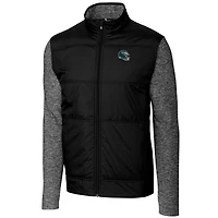 Coupe-vent matelassé entièrement zippé pour homme, modèle noir des Philadelphia Eagles, Cutter & Buck