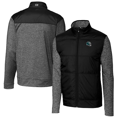 Coupe-vent matelassé entièrement zippé pour homme, modèle noir des Philadelphia Eagles, Cutter & Buck