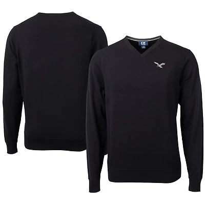 Pull à col en V noir pour homme, Cutter & Buck, Philadelphia Eagles, Lakemont Tri-Blend