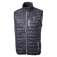 Gilet matelassé imprimé entièrement zippé et isolé PrimaLoft Eco pour homme, noir, des Philadelphia Eagles, Cutter & Buck
