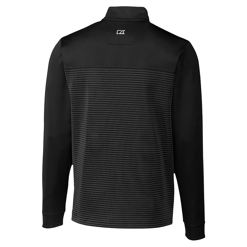 Haut zippé quart de tour extensible DryTec à rayures Traverse pour homme, noir, des Philadelphia Eagles Cutter & Buck