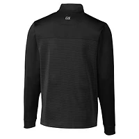 Haut zippé quart de tour extensible DryTec à rayures Traverse pour homme, noir, des Philadelphia Eagles Cutter & Buck